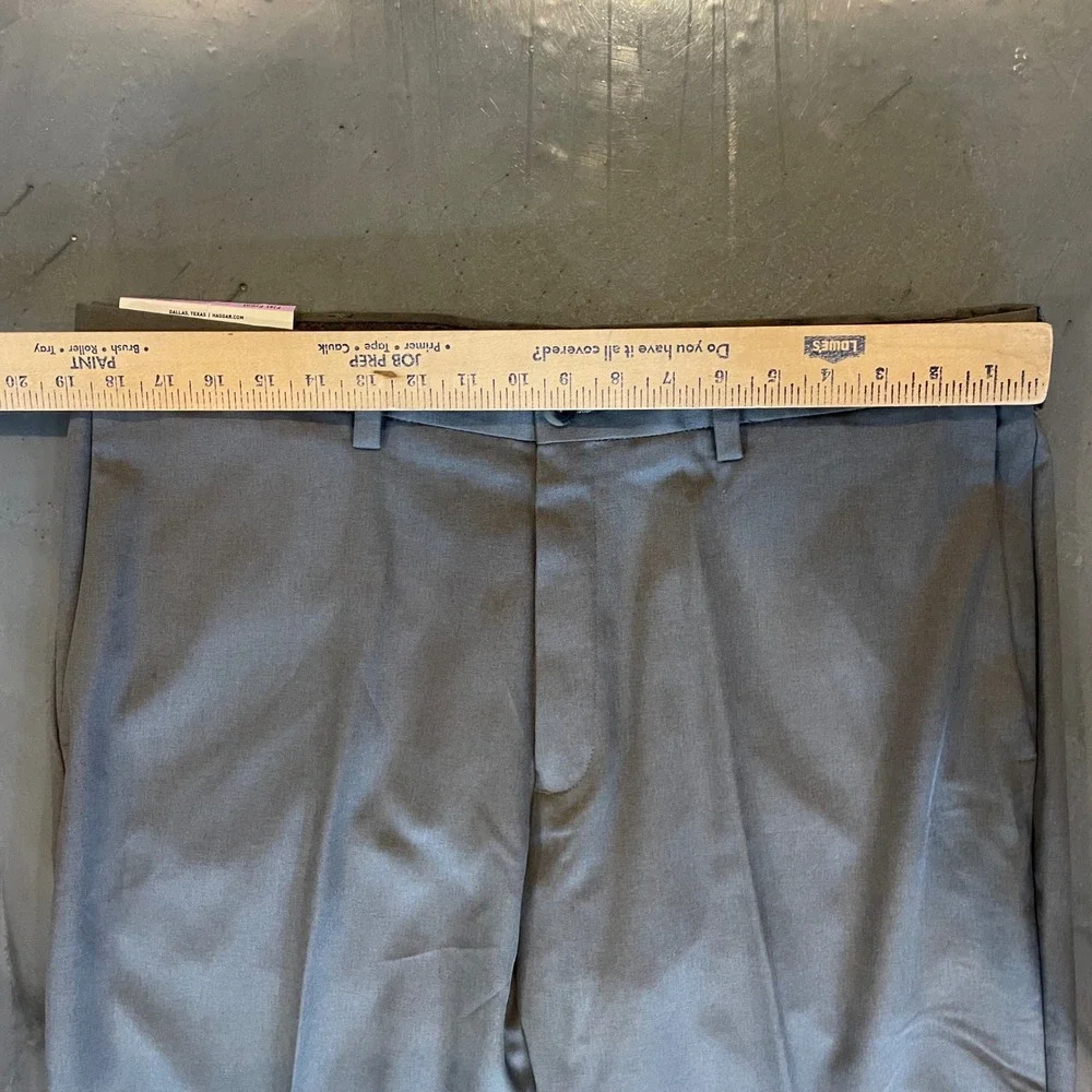 Haggar Cool 18 Pro Classic Fit Dress Pants Mens 38x29 Heather Grey HC00236 NWT